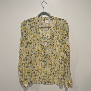 Zac & Rachel Yellow Floral Blouse